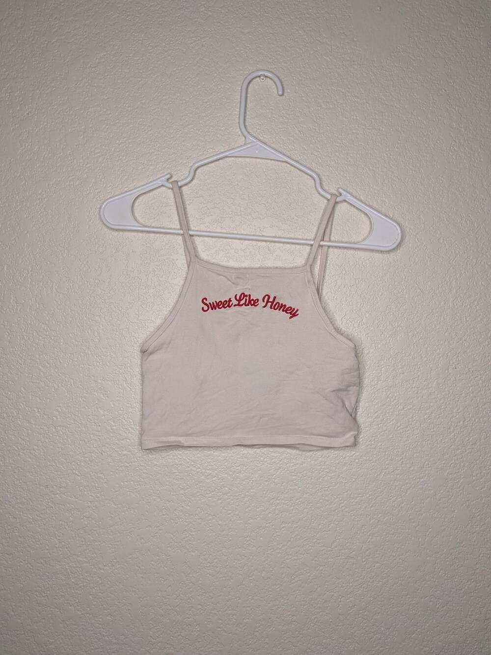 Forever 21 Sweet Like Honey Crop Tank Size S Pink